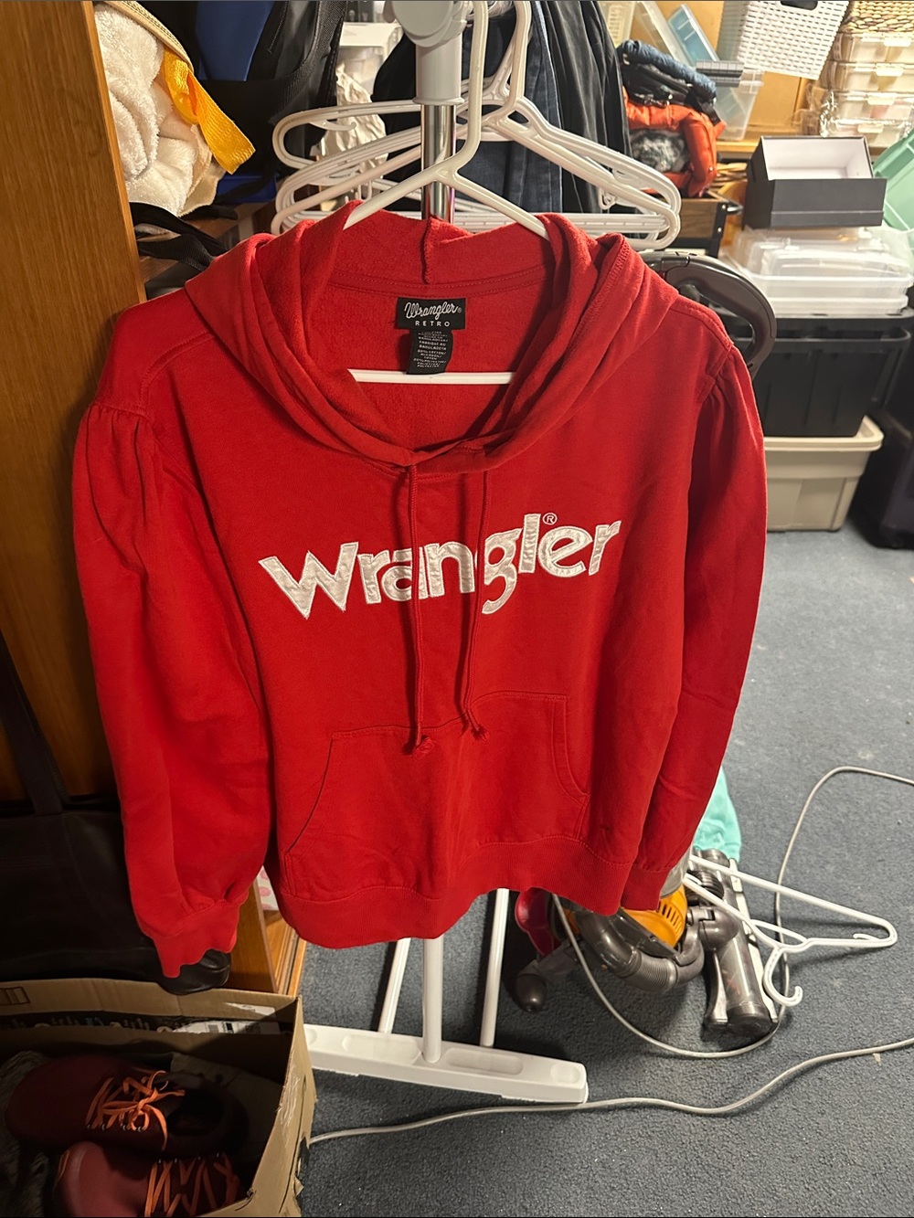 Wrangler Red Pullover Hoodie Sweatshirt